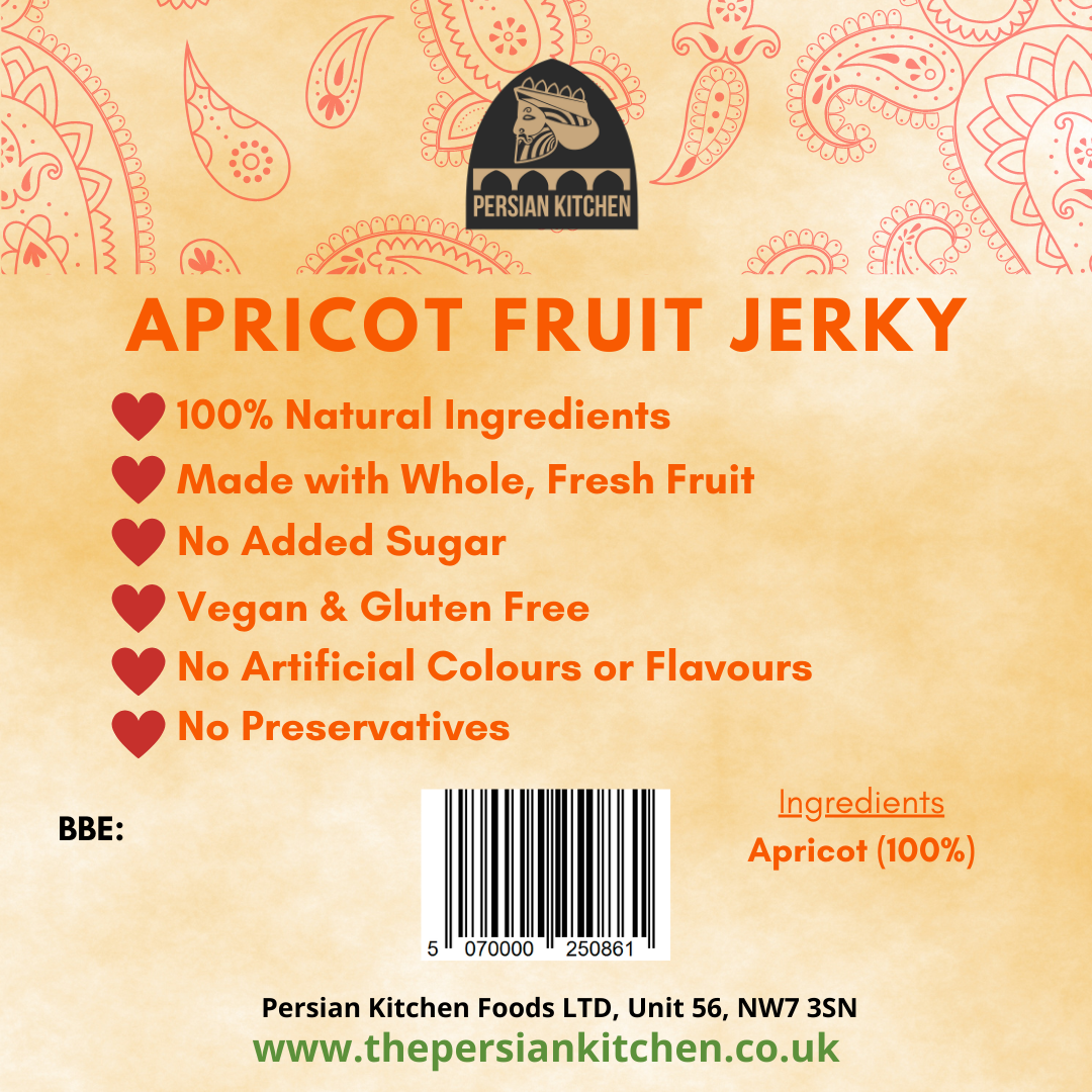 PERSIAN KITCHEN | Fruit Jerky | Real Fruit Roll Leather | Authentic Lavashak | 100% natural sour cherry / apricot / pomegranate