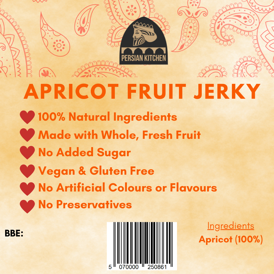 PERSIAN KITCHEN | Fruit Jerky | Real Fruit Roll Leather | Authentic Lavashak | 100% natural sour cherry / apricot / pomegranate