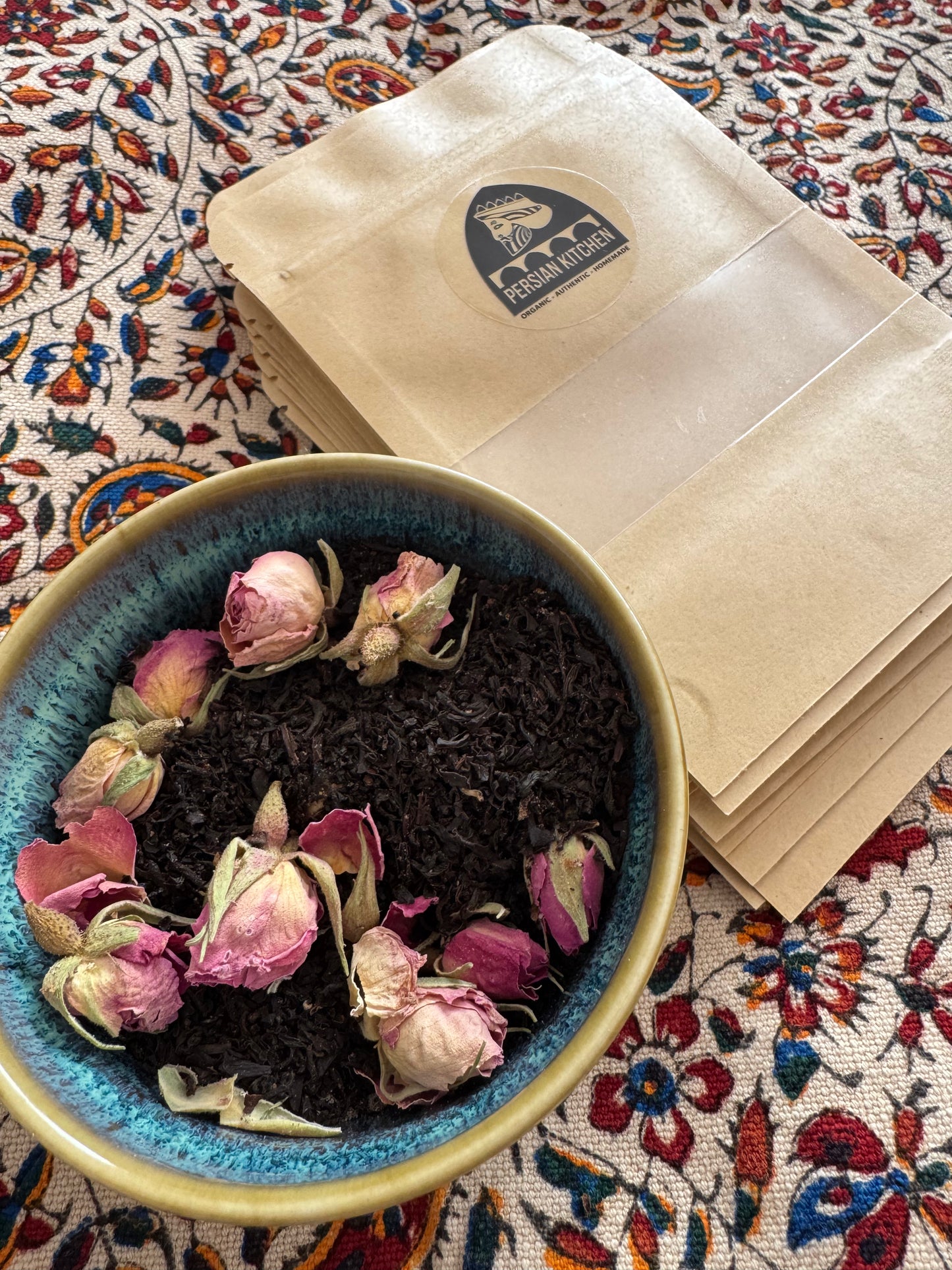 Persian Kitchen Signature & Exclusive Loose Leaf Tea Blend Pouch - Rose and Cardamom