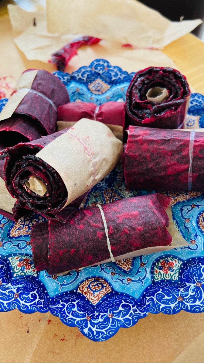 PERSIAN KITCHEN | Fruit Jerky | Real Fruit Roll Leather | Authentic Lavashak | 100% natural sour cherry / apricot / pomegranate