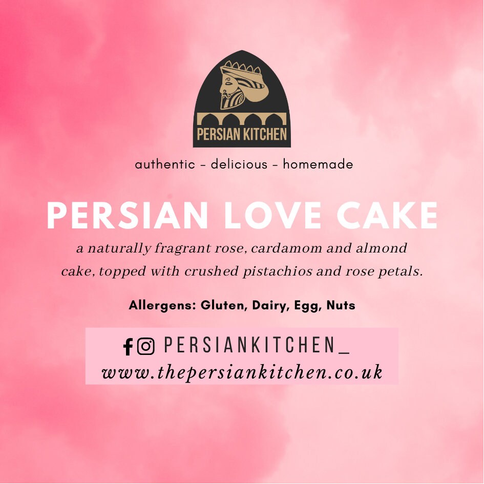 Persian Love Cake | 2024 Great Taste Award winning | Almond Cardamom Rose Pistachio | London Homemade Luxury | PERSIAN KITCHEN